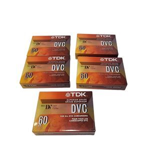 TDK DVC60 DVM60ME Mini DV Tape Superior Grade New Sealed Made Japan Lot of 5